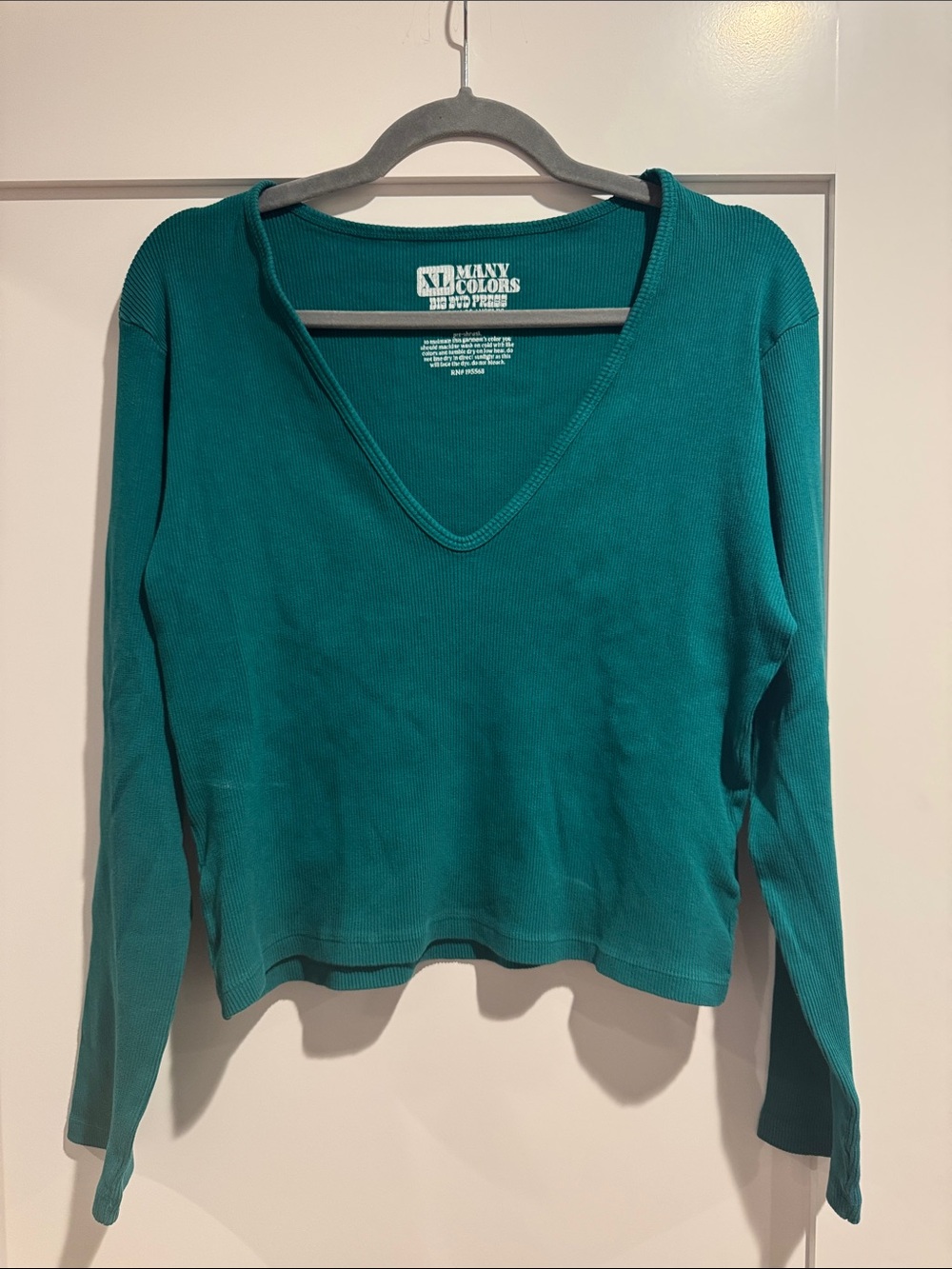 Big Bud Press Teal V-Neck Long Sleeve Shirt